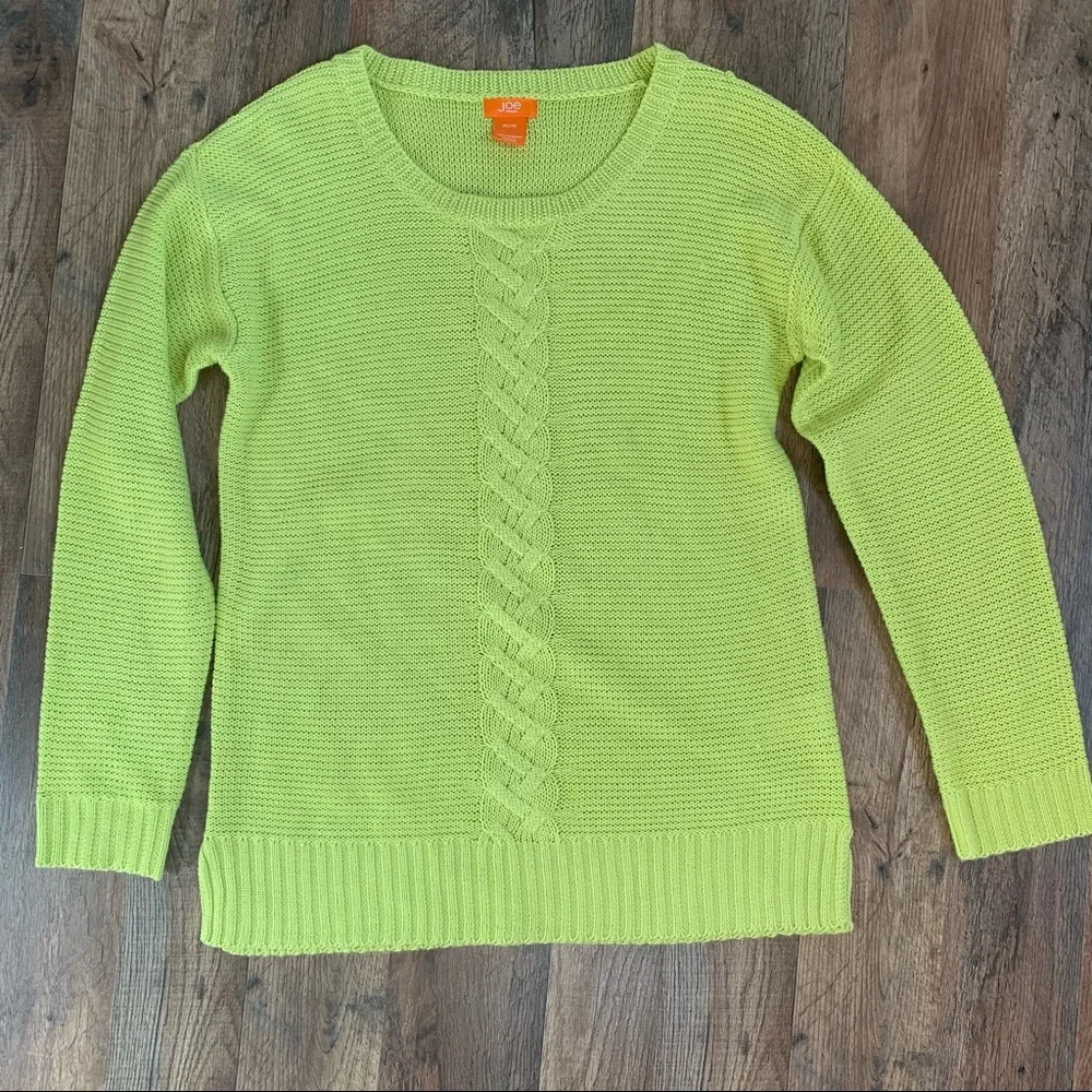 JOE FRESH LIGHT Lime Green PULL OVER KNIT TOP LONG SLEEVE SIZE M - Picture 1 of 5